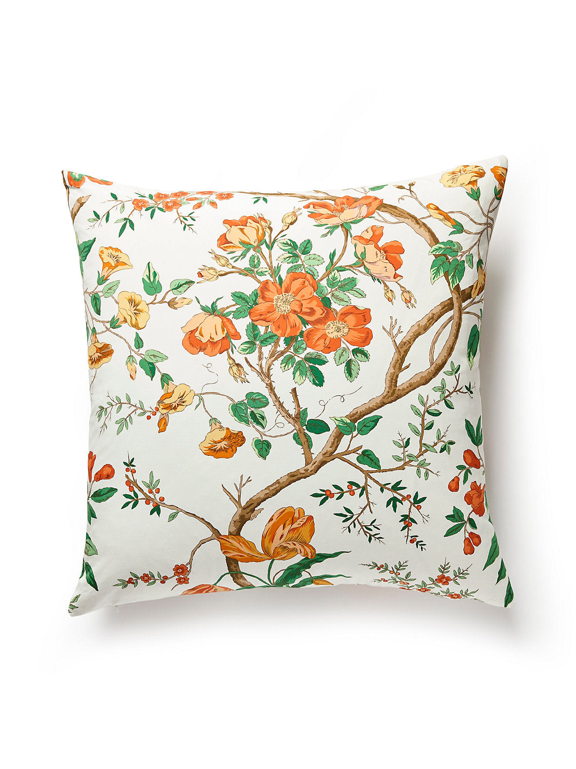 Scalamandre Persephone Print 22 X 22 - Persimmon Decorative Pillow