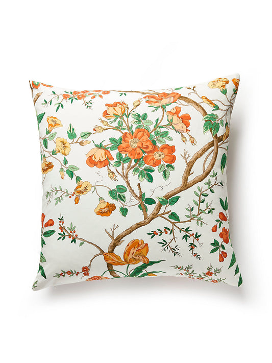 Scalamandre Persephone Print 22 X 22 - Persimmon Decorative Pillow