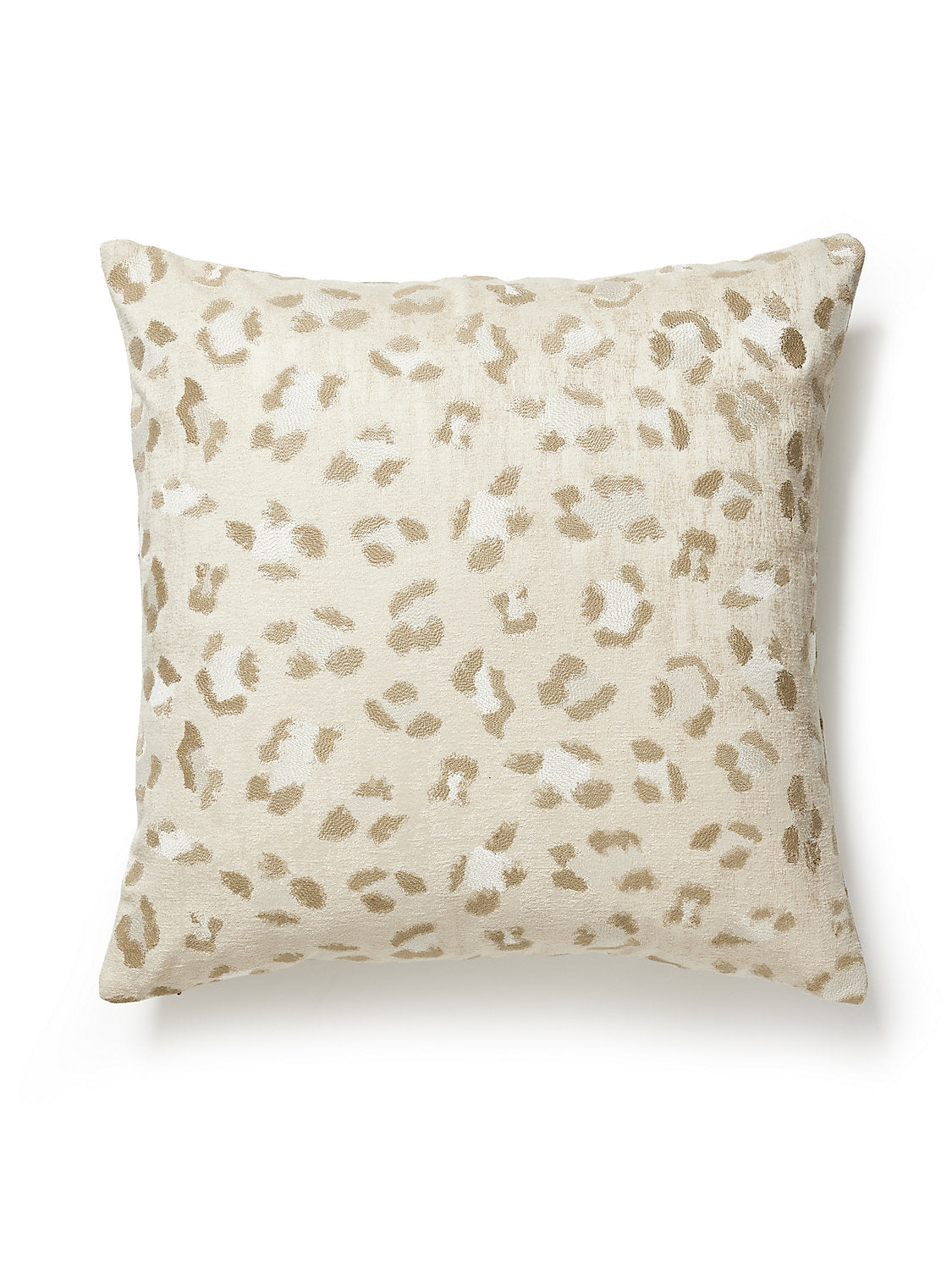 Scalamandre Broderie Leopard 22 X 22 - Camel on Cream Decorative Pillow