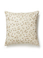 Scalamandre Broderie Leopard 22 X 22 - Camel on Cream Decorative Pillow