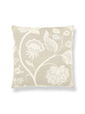 Scalamandre Kensington Embroidery 22 X 22 - Flax Decorative Pillow