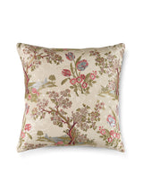 Scalamandre Avignon Brocade 22 X 22 - Spring on Ivory Decorative Pillow