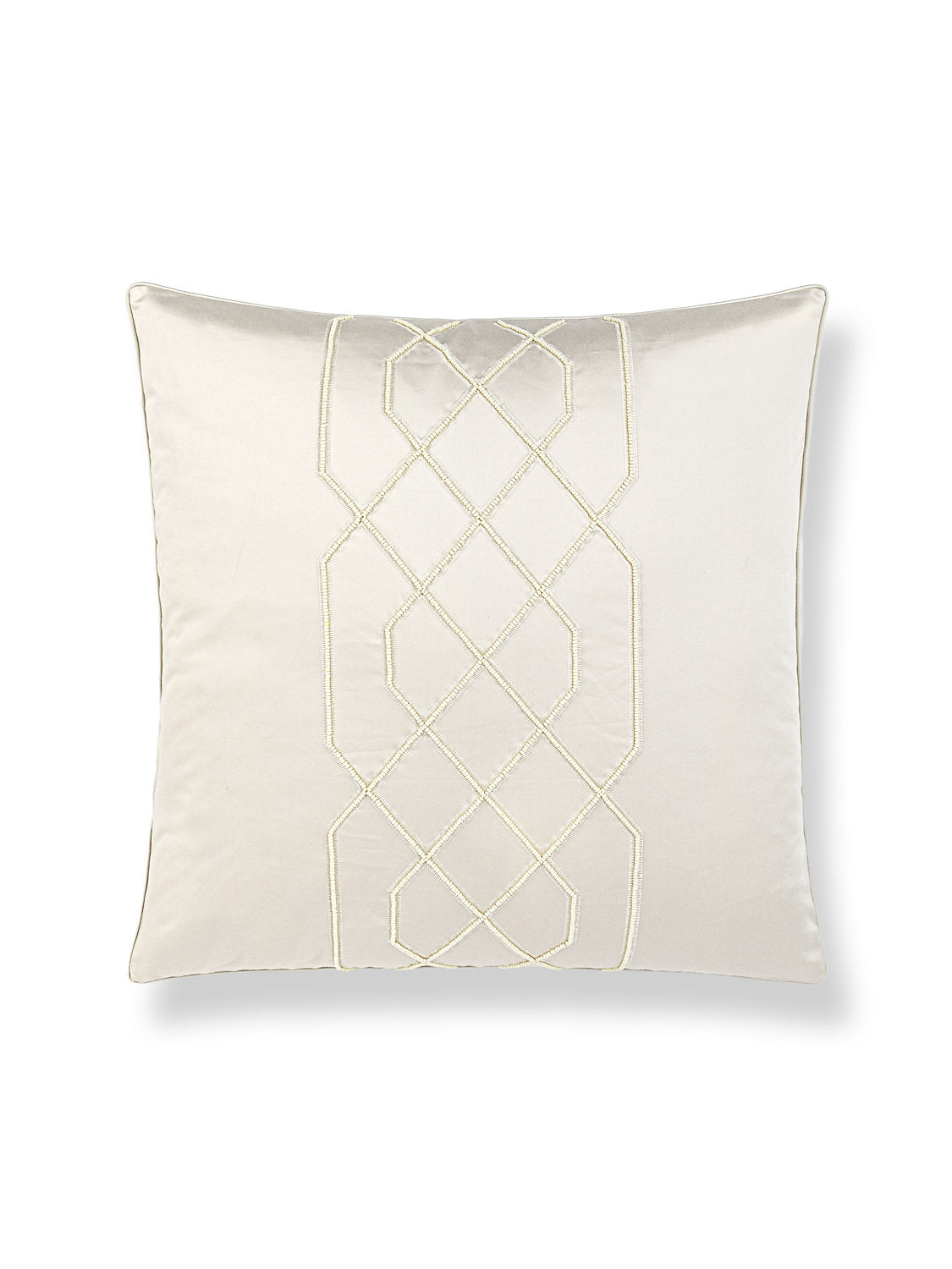 Scalamandre Adelaide Beaded 22 X 22 - Alabaster Decorative Pillow