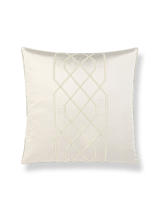 Scalamandre Adelaide Beaded 22 X 22 - Alabaster Decorative Pillow