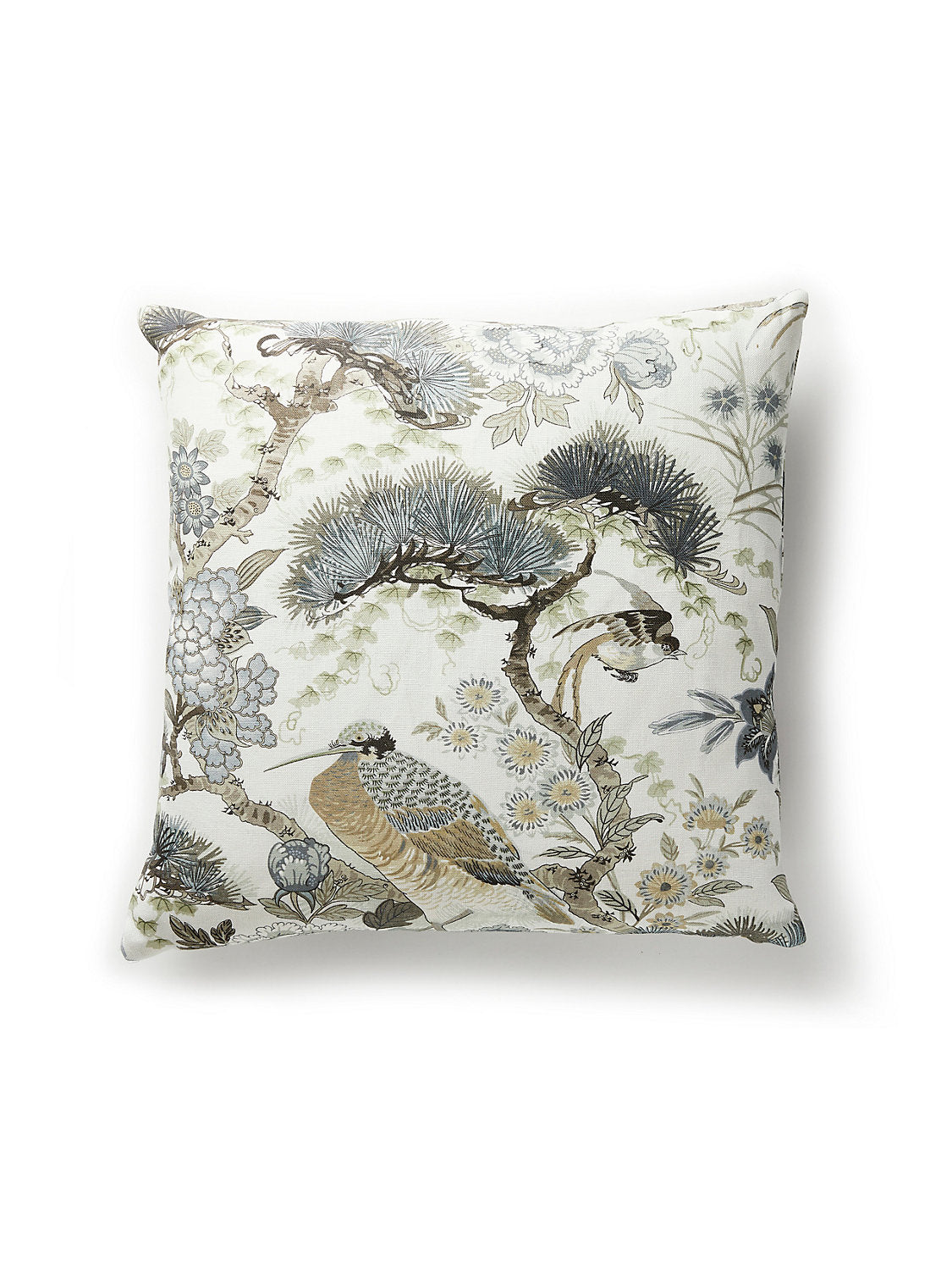 Scalamandre Shenyang Linen Print 22 X 22 - Parchment Decorative Pillow