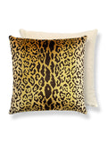 Scalamandre Leopardo 22 X 22 - Gold & Black / Beige Decorative Pillow