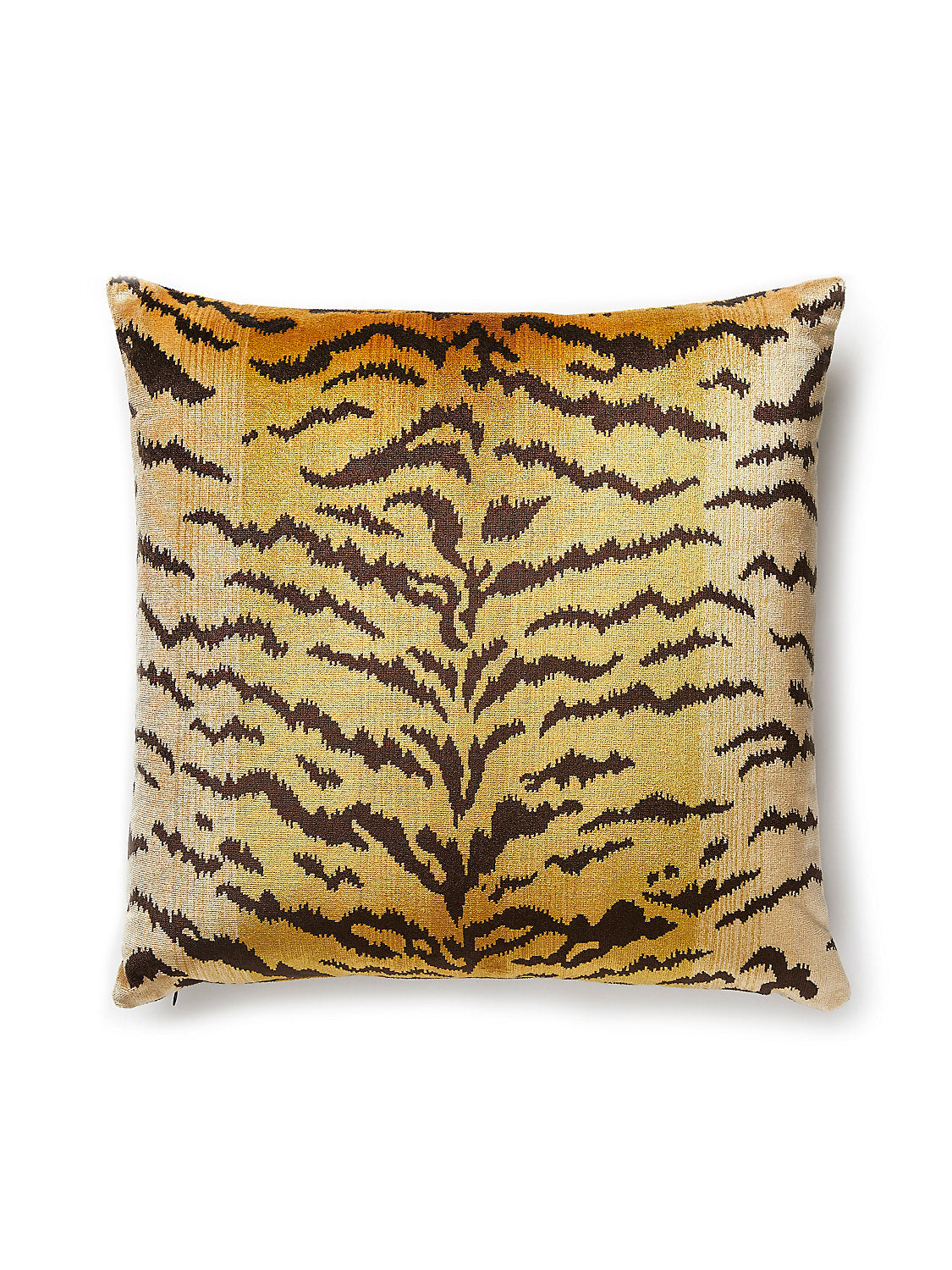 Scalamandre Tigre / Silk 22 X 22 - Ivory, Gold & Black Decorative Pillow
