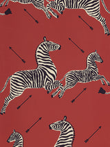 Scalamandre Zebras Vinyl Masai Red Wallcovering