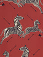 Scalamandre Zebras Vinyl Masai Red Wallcovering