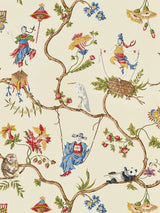 Scalamandre Ming Circus Multi on Beige Wallcovering