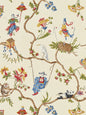 Scalamandre Ming Circus Multi on Beige Wallcovering