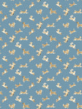 Scalamandre Fete De Chien Denim and Tan Wallcovering