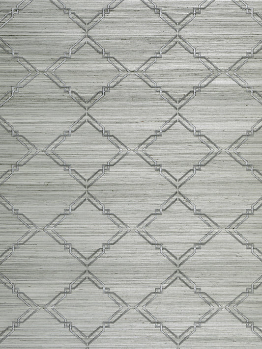 Scalamandre Monroe Embroidered Grasscloth Glacier Wallcovering
