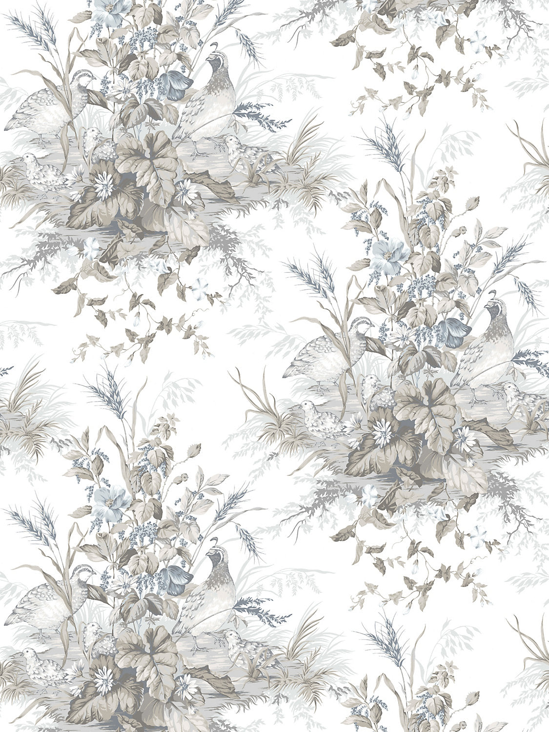 Scalamandre Edwin's Covey Grisaille Wallcovering