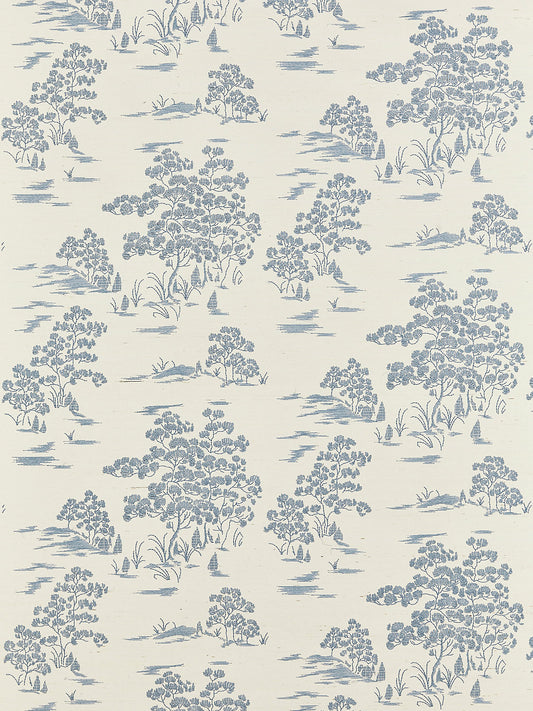 Scalamandre Katsura Embroidered Toile Sky Wallcovering