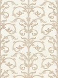 Scalamandre Saxony Scroll Latte Wallcovering