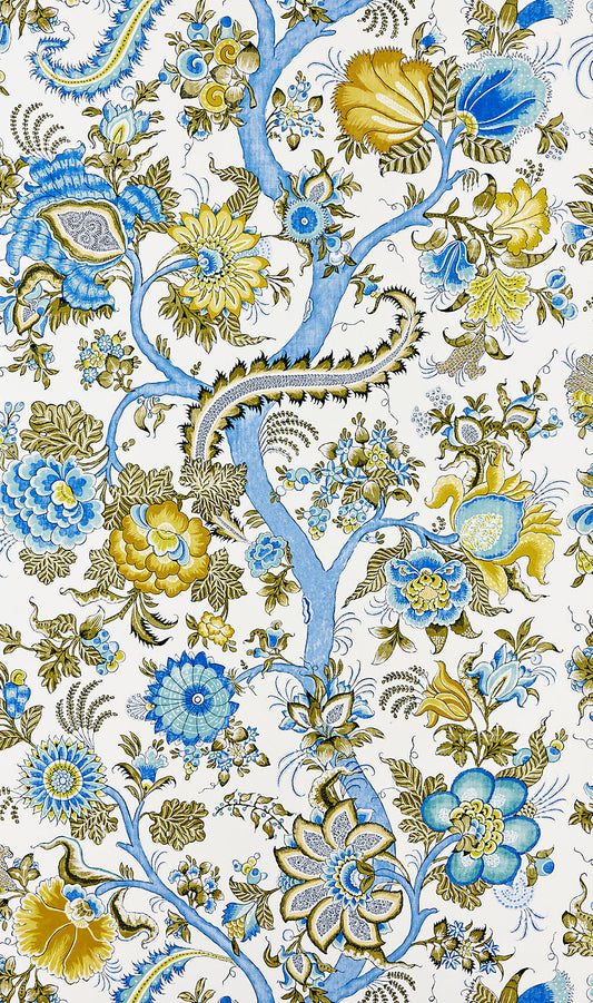 Scalamandre Metropolitan Palampore Sky and Sunlight Wallcovering