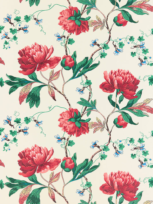 Scalamandre Isadora Red Multi Wallcovering