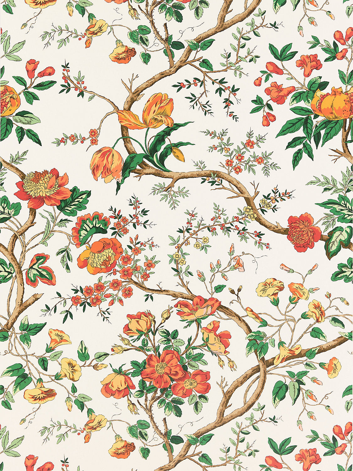 Scalamandre Persephone Persimmon Wallcovering