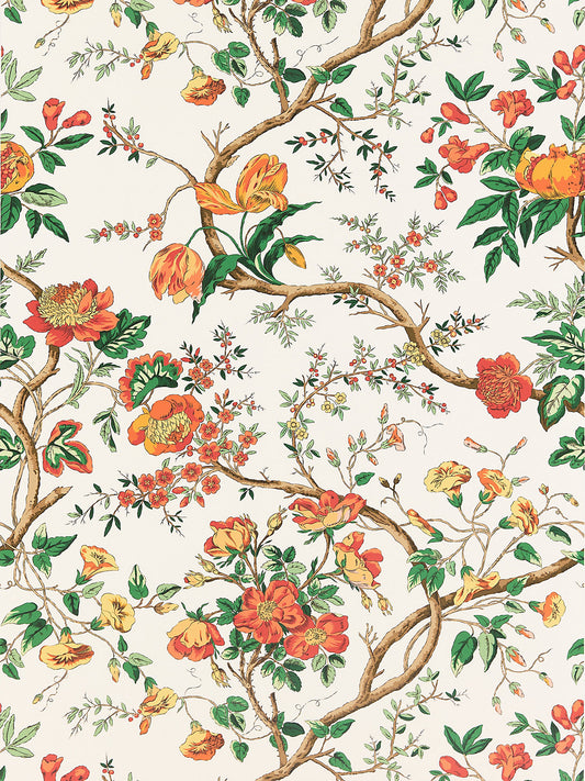 Scalamandre Persephone Persimmon Wallcovering