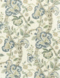 Scalamandre Cumbria Aquamarine on Ivory Wallcovering
