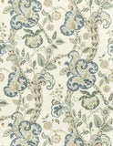 Scalamandre Cumbria Aquamarine on Ivory Wallcovering
