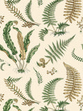 Scalamandre Elsie De Wolfe Greens on Off-White Wallcovering