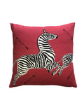 Scalamandre Zebras Outdoor 22 X 22 - Masai Red Decorative Pillow