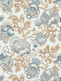 Scalamandre Canterbury Linen Print Sky Blue Beige White Jacobean Tree of Life- Special Order- By The Yard