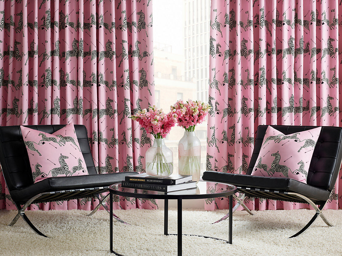 Scalamandre Zebras Petite Peony Black White Cotton Print Animal MSRP USD266/y