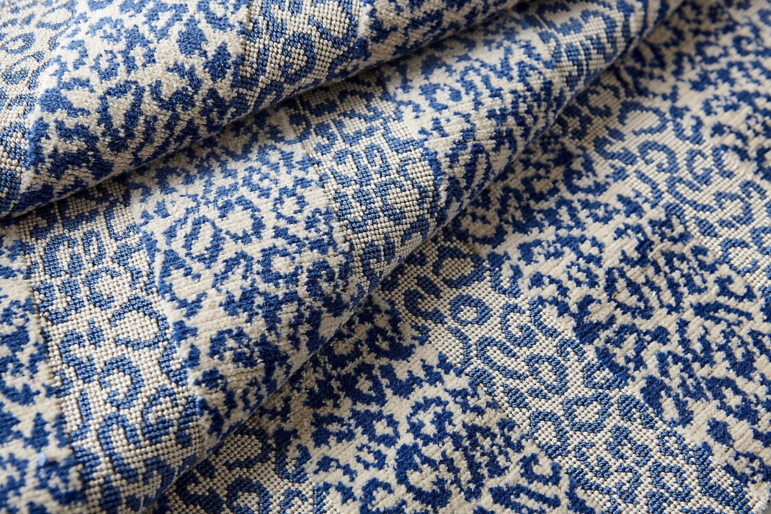Special Order Scalamandre Corbet Blue White Animal Skin Velvet Cotton MSRP USD 820/Y