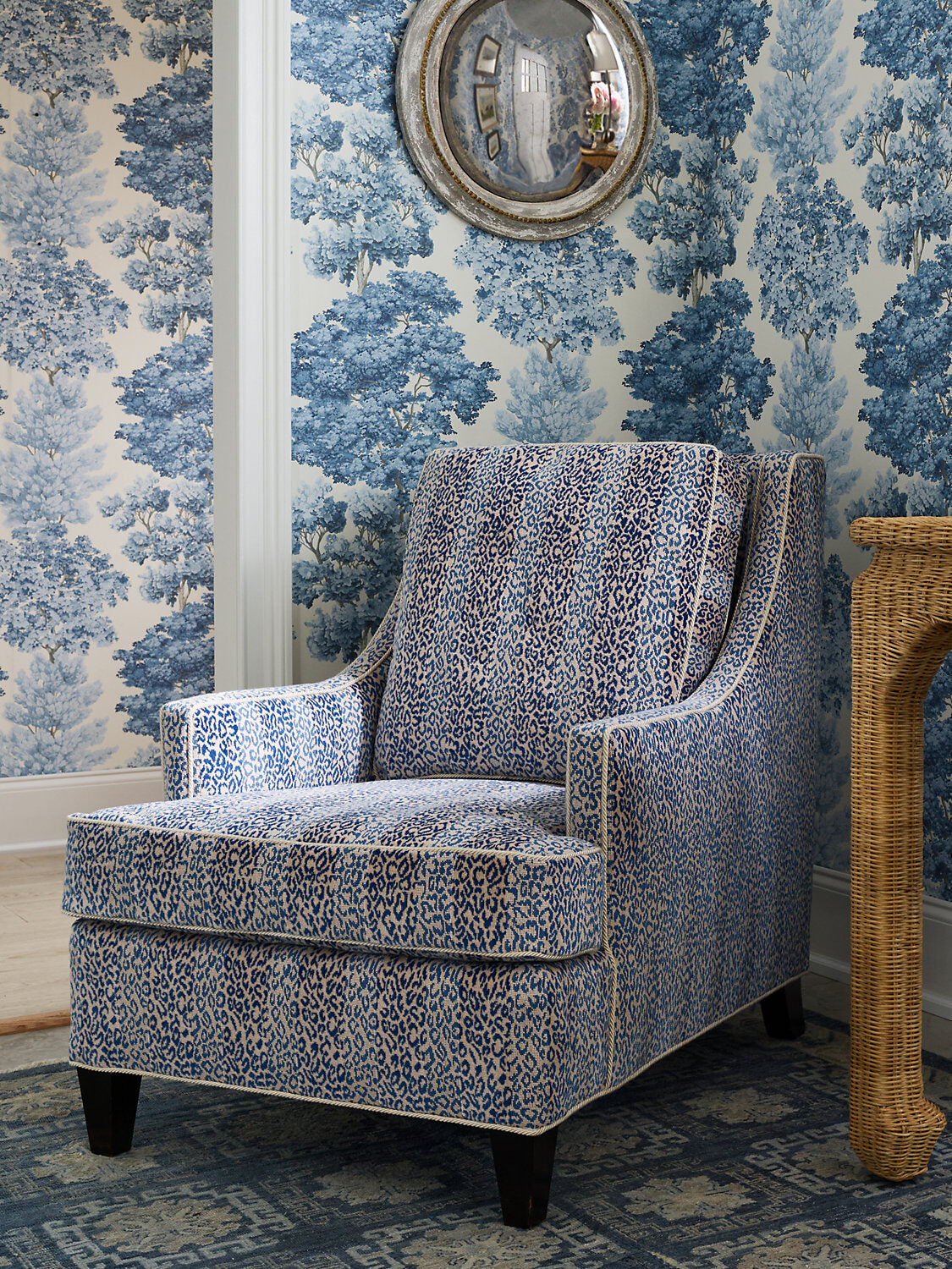 Special Order Scalamandre Corbet Blue White Animal Skin Velvet Cotton MSRP USD 820/Y