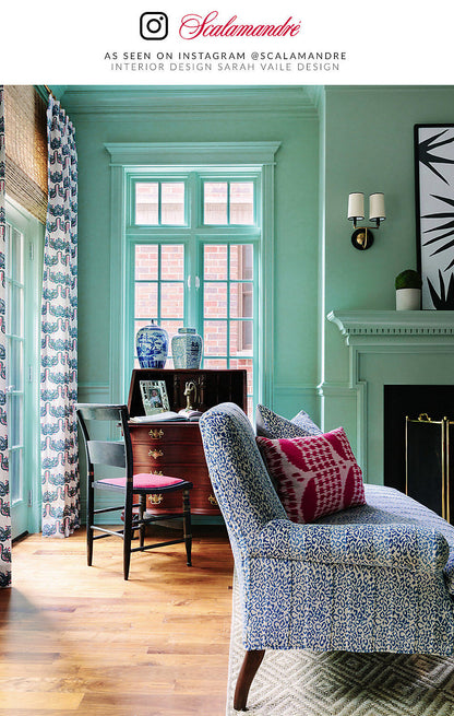 Special Order Scalamandre Corbet Blue White Animal Skin Velvet Cotton MSRP USD 820/Y