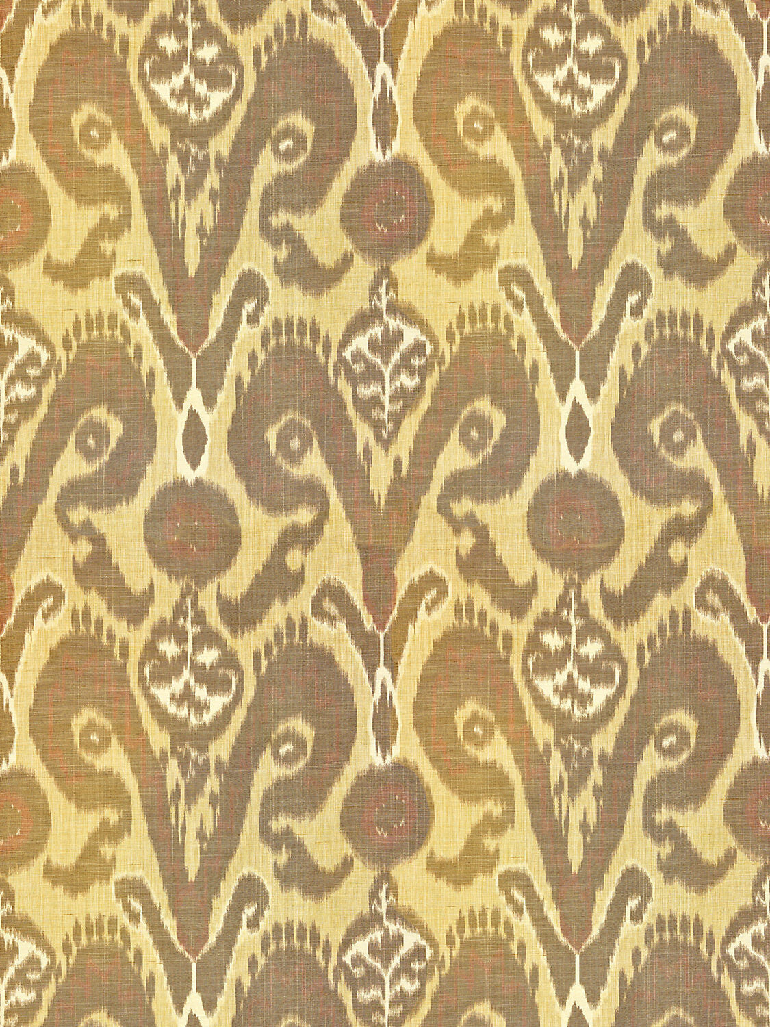 Special Order Scalamandre Bukhara Silk Ikat Spice Gold Warp Print Viscose Cotton MSRP USD 776/y