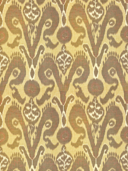 Special Order Scalamandre Bukhara Silk Ikat Spice Gold Warp Print Viscose Cotton MSRP USD 776/y