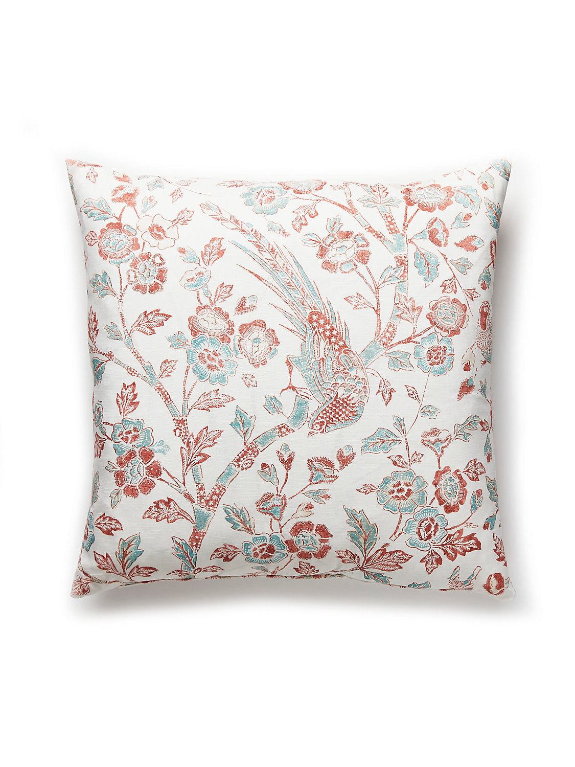 Scalamandre Anissa Print 22 X 22 - Coral Spice Decorative Pillow