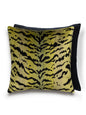 Scalamandre Tigre / Velvet 22 X 22 - Greens & Black / Black Decorative Pillow
