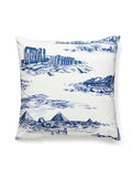 Scalamandre Cairo Toile 22 X 22 - Lapis Decorative Pillow