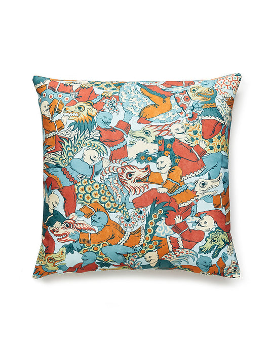 Scalamandre Dragon Dance 22 X 22 - Multi Decorative Pillow