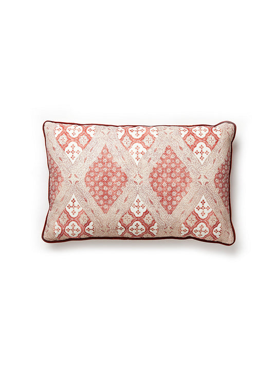 Scalamandre Farrah Print 14 X 22 - Coral Spice Decorative Pillow