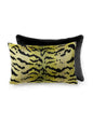 Scalamandre Tigre / Silk / Velvet 14 X 22 - Greens & Black / Black Decorative Pillow