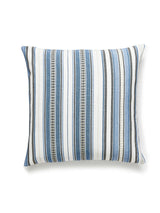 Scalamandre Nile Stripe 22 X 22 - Blue Jay Decorative Pillow