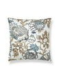Scalamandre Canterbury Linen Pillow Sky Pillow Case Square Blue Brown White Jacobean Tree of Life - 22"x22" inches -Special Order