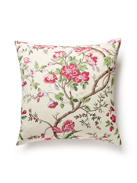 Scalamandre Persephone Print 22 X 22 - Heirloom Rose Decorative Pillow
