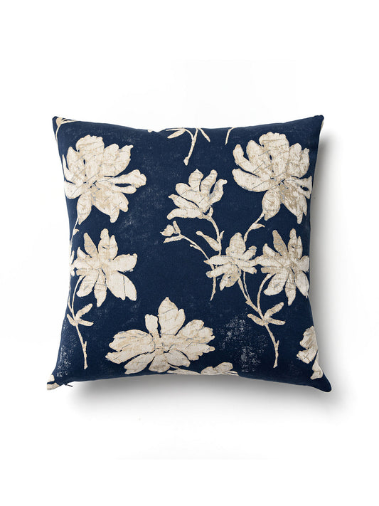 Scalamandre Flore Batik 22 X 22 - Indigo Decorative Pillow