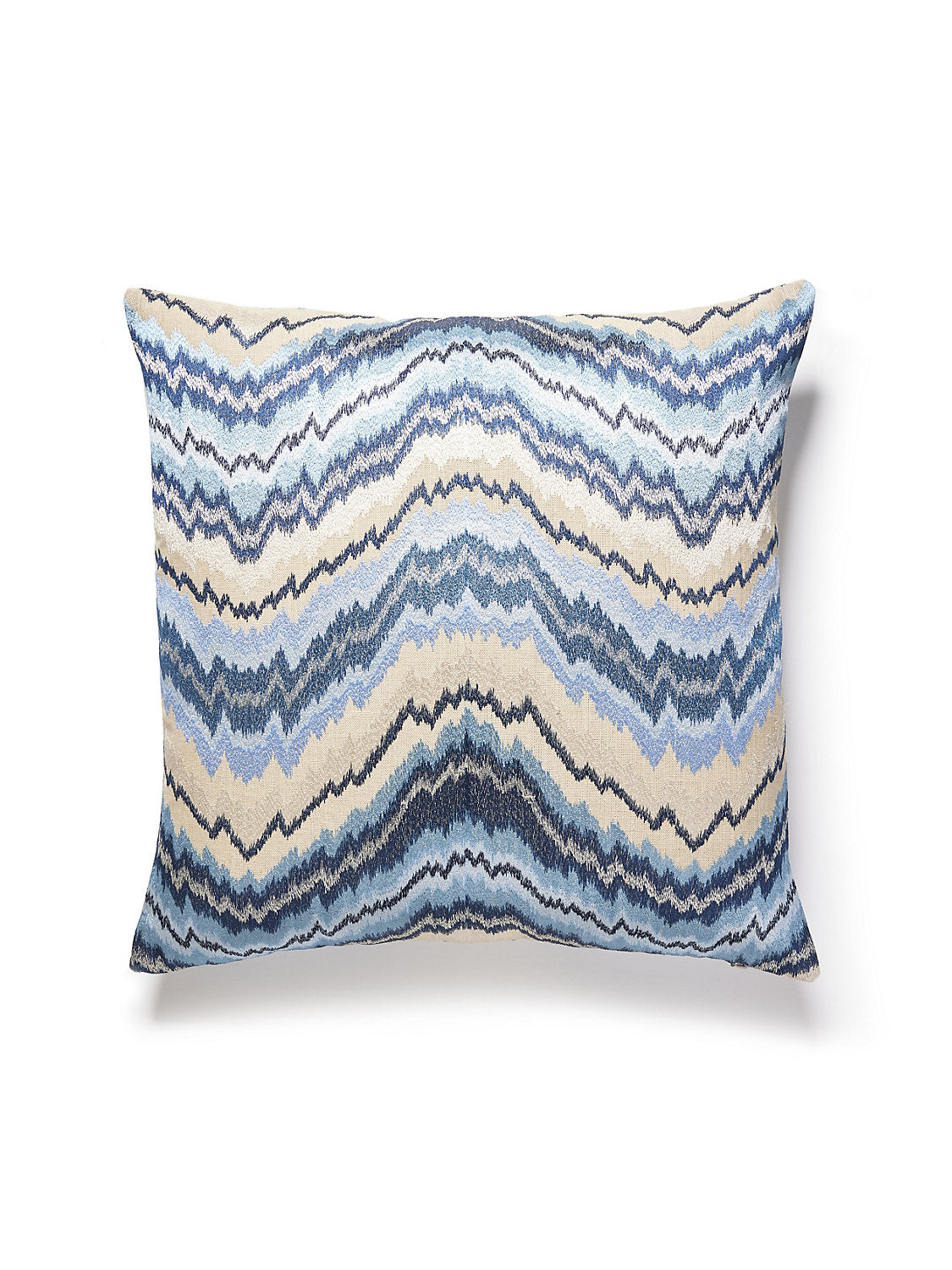 Scalamandre Bergamo Embroidery 22 X 22 - Indigo Decorative Pillow