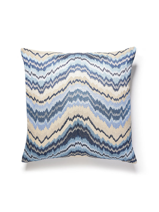 Scalamandre Bergamo Embroidery 22 X 22 - Indigo Decorative Pillow