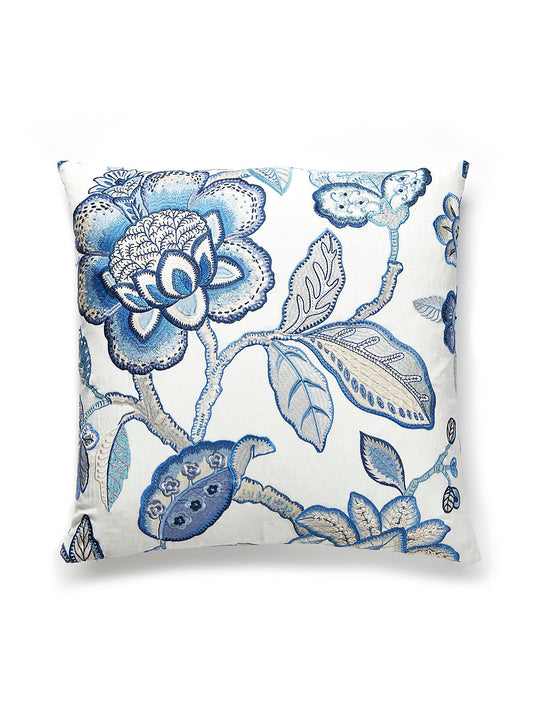Scalamandre Coromandel Embroidery 22 X 22 - Porcelain Decorative Pillow