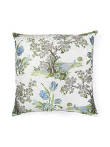 Scalamandre Avignon Brocade 22 X 22 - Porcelain on White Decorative Pillow