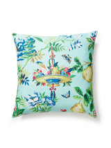 Scalamandre Shantung Garden 24 X 24 - Aquamarine Decorative Pillow